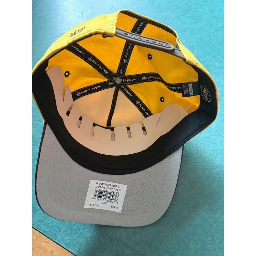 NWT San Diego Padres '47 Hitch Snapback Hat - Yellow/Brown Retro